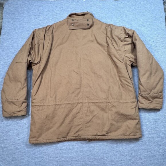 Old Mill Mens Brown Insulated Coat Canvas Jacket Snap Zip Fleece Lined Size XL - Picture 2 of 14